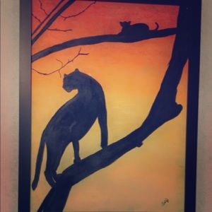My Soft Pastel Panther & Her Cub Painting